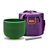 TOPFUND Green 432 hz F Note Crystal Singing Bowl Heart Chakra 8 inch with Heavy Duty Carrying Case and Suede Striker