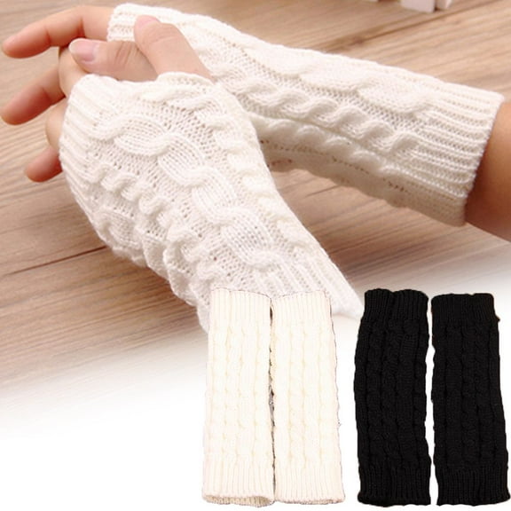 SPRING PARK Fashion Women Long Fingerless Gloves Halloween Knitted Arm Warmer Elbow Length Gloves Xmas Gift