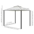 thumbnail image 3 of Outsunny 10' x 10' Patio Gazebo Pavilion 2 Tire Roof Canopy Cream White, 3 of 10