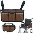 thumbnail image 2 of Barhoo Sac de Rangement Latéral pour Fauteuil Roulant avec Bande Réfléchissante - Multiples Poches, Résistant à l'Eau, pour Journaux, Magazines, Lunettes, Téléphones, Rangement Sécurisé 1 Sac de Rangement, 2 of 8
