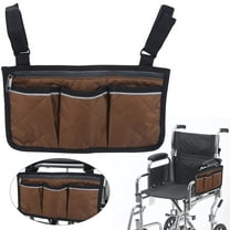 Ayprnig Wheelchair Side Bag with Cup Holder, Wheelchair Armrest Pouch Accessories for Walker, Rollator, Electric Scooter Wheelchairs, Fits Walkers for Seniors and Handicap