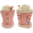 thumbnail image 2 of Suéter cálido para perros, moda de invierno, suéter clásico de punto con botones para niñas, abrigo para perros en clima frío, rosa, pequeño Sincero Electrónica, 2 of 5