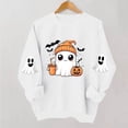 thumbnail image 4 of Chiccall Women's Halloween Pumpkin Graphic Sweatshirt Long Sleeve Crewneck Pullover Casual Fall Top, 4 of 7
