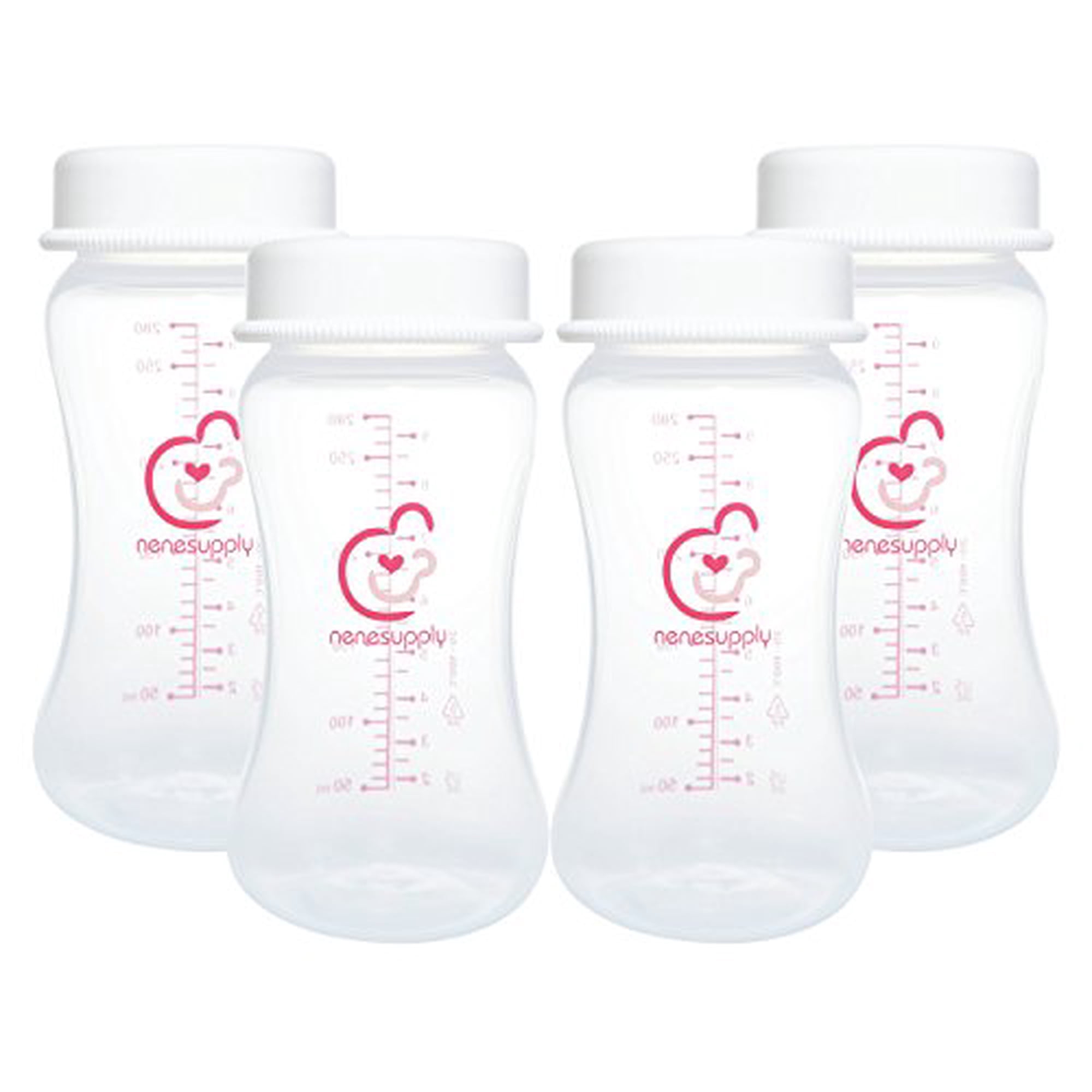 Nenesupply 9oz 4 Count Wide Neck Breast Pump Bottles Use as Bottles for Pumping with Spectra S1 Spectra S2 9 Plus Breast Pumps. Pump Bottles for Spectra Pump. Breastmilk Storage and Collection Bottle
