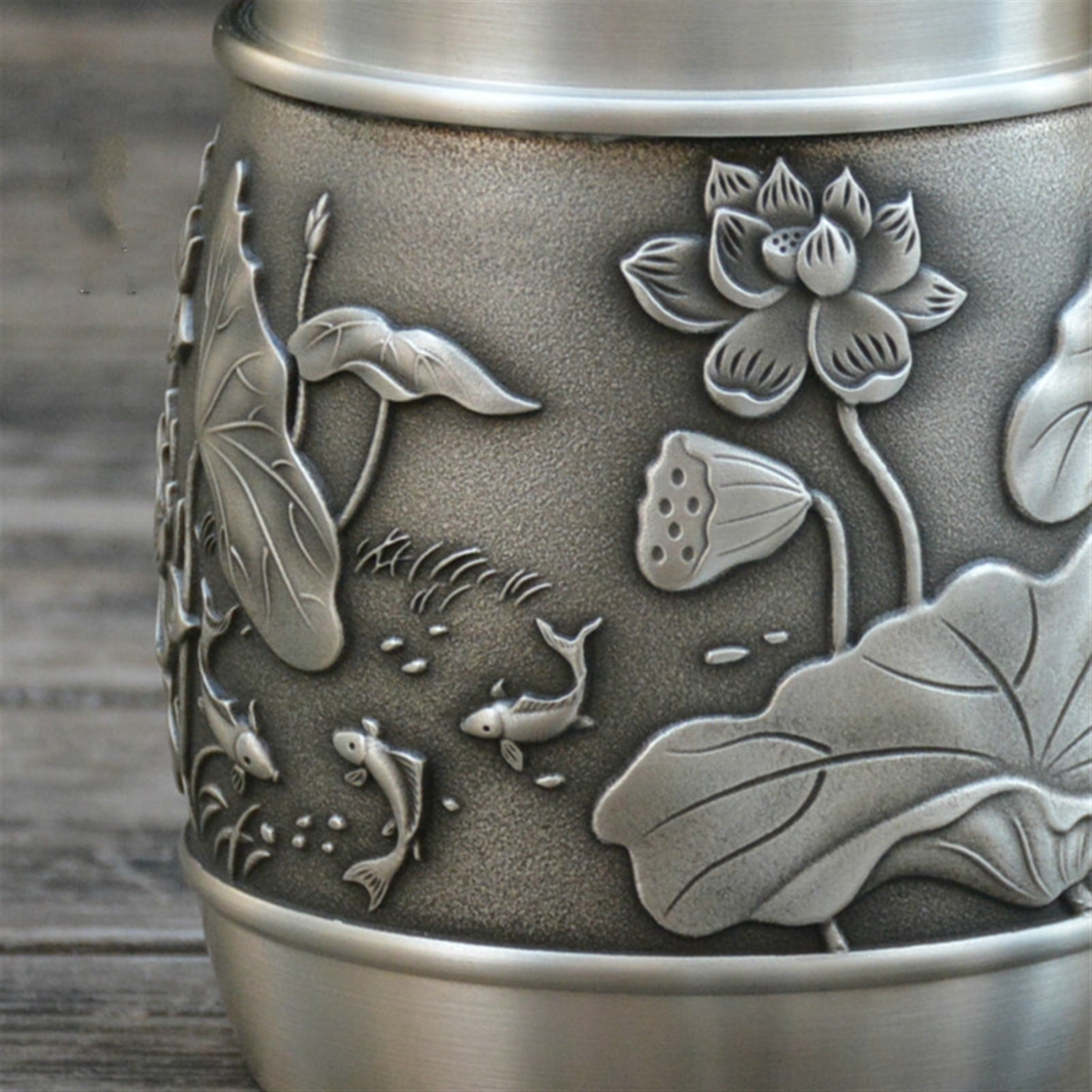 Custom Pet Urn Funeral Cremation Pure Tin 97% Lead Free Tin Hand Carved Beautifully Relief