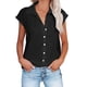 thumbnail image 1 of Ichuanyi Womens Swimsuits Clearance Shirts For Women Summer Casual Cotton Linen Short Sleeve T Shirt Loose Fit Button Down Lapel Solid Color Tees Ichuanyi Ichuanyi, 1 of 7