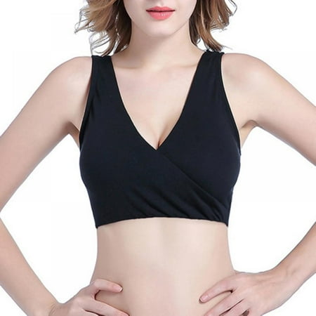

Alvage Nursing Sleep Bra Breastfeeding Bras Wireless Maternity Wide Band Shoulder Straps Bra