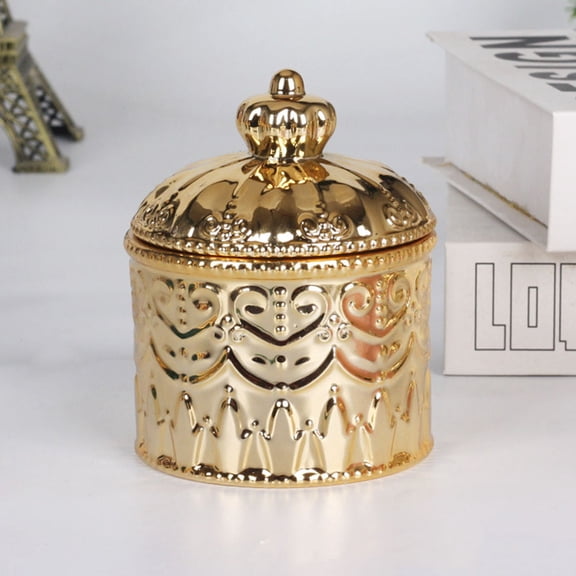 Large Jewelry Box Jewelry Storage Jar 10.3X8.3CM Golden