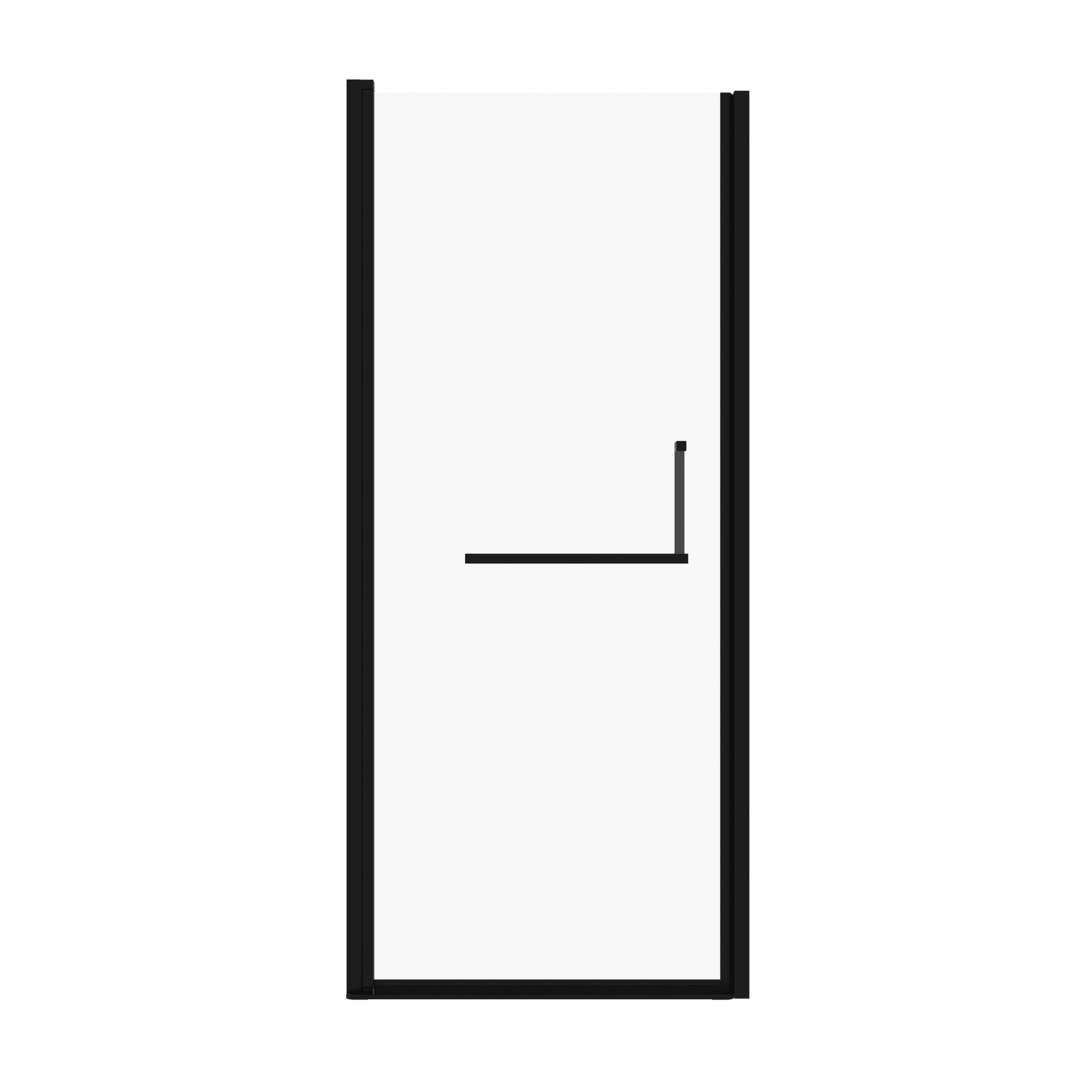 Aukfa 32-33.2" W x 72" H Matte Black Semi-Frameless Pivot Bi-Fold Shower Door, 1/4" Tempered Glass
