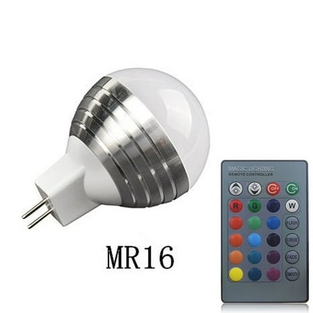 

RisingPro IR Remote Control RGB LED Bulb Lamp E14 E27 B22 GU10 MR16 AC85-265V 3W RGB LED Spot Bulbs Light RGB Lighting 16 Colors