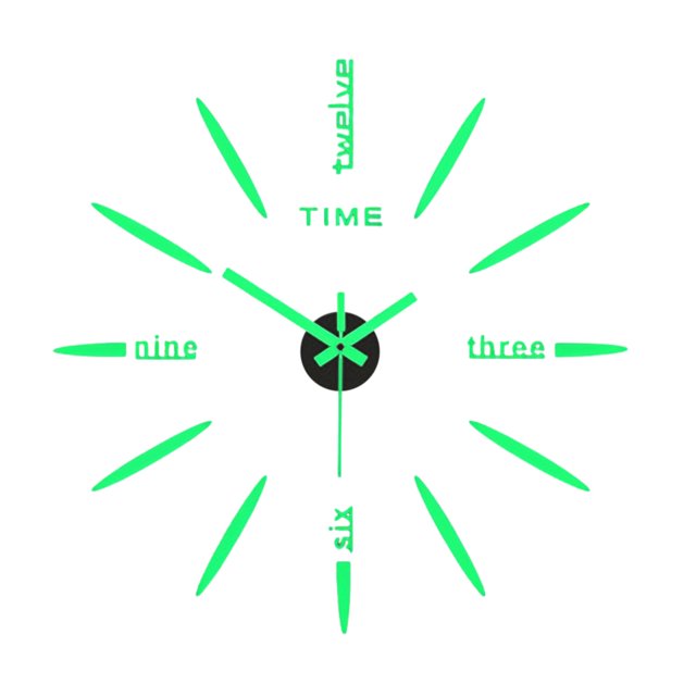 Kearding Reloj de pared luminoso 3D sin marco acrílico DIY cuarzo autoadhesivo calcomanías sin perforar para sala de estar hogar Electrónica Tipo 7