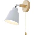 thumbnail image 1 of Indoor Wood Wall Light With Switch, Rotatable Aluminum Wall Sconce For Bar, Bedroom, Kitchen, Restaurant, Cafe, Corridor, E27,white, 1 of 4