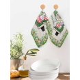 thumbnail image 2 of Spring Easter Kitchen Dish Towels for Drying Dishes Set of 3, Easter Eggs Bunny Truck Botanical Burlap Waffle Weave Microfiber Hand Tea Bathroom Towels Quick Dry & Absorbent Towel 12x12, 2 of 7