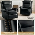 thumbnail image 6 of Power Genuine Leather Recliner Chairs Set of 2 Nailhead Trim Swivel Rocking Power Lounges Apartment Black, 6 of 8