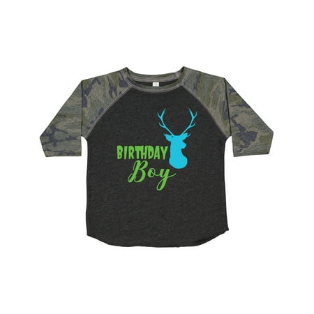 

Inktastic Birthday Boy Deer Head Deer Antlers Gift Toddler Boy Girl T-Shirt