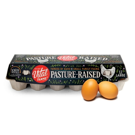 Vital Farms Pasture Raised Grade A Brown Eggs, Large, 12 Ct