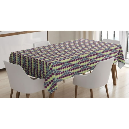 

Retro Tablecloth Abstract Ethnic in Vibrant Geometric Hexagon Forms Vintage Design Rectangular Table Cover for Dining Room Kitchen 52 X 70 Inches Light Yellow Cadet Blue Purple by Ambesonne