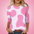 thumbnail image 2 of SOOMLON Pink Breast Cancer Survivor Gifts for Women Mom Cancer Awareness Pullover Tops Pink Ribbon Breast Cancer Awareness T-Shirt Breast Cancer Clothing Women 3/4 Sleeve Crew Neck L, 2 of 5