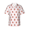 thumbnail image 2 of Xecao Strawberry print Hawaiian shirt - a stylish short-sleeve button-down for men, perfect for casual beach and tropical outings., 2 of 9