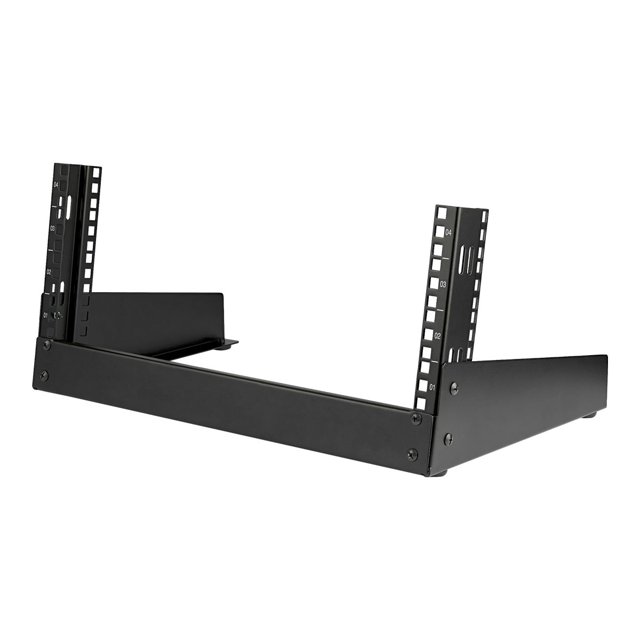 StarTech.com 4U 19" Desktop Open Frame Rack - 2 Post Free-Standing Network Rack Switch Depth for Patch Panel/Data/AV/IT/Communication/Studio/Computer Equipment 66lb Capacity w/Cage Nuts/Screws (RK4OD)