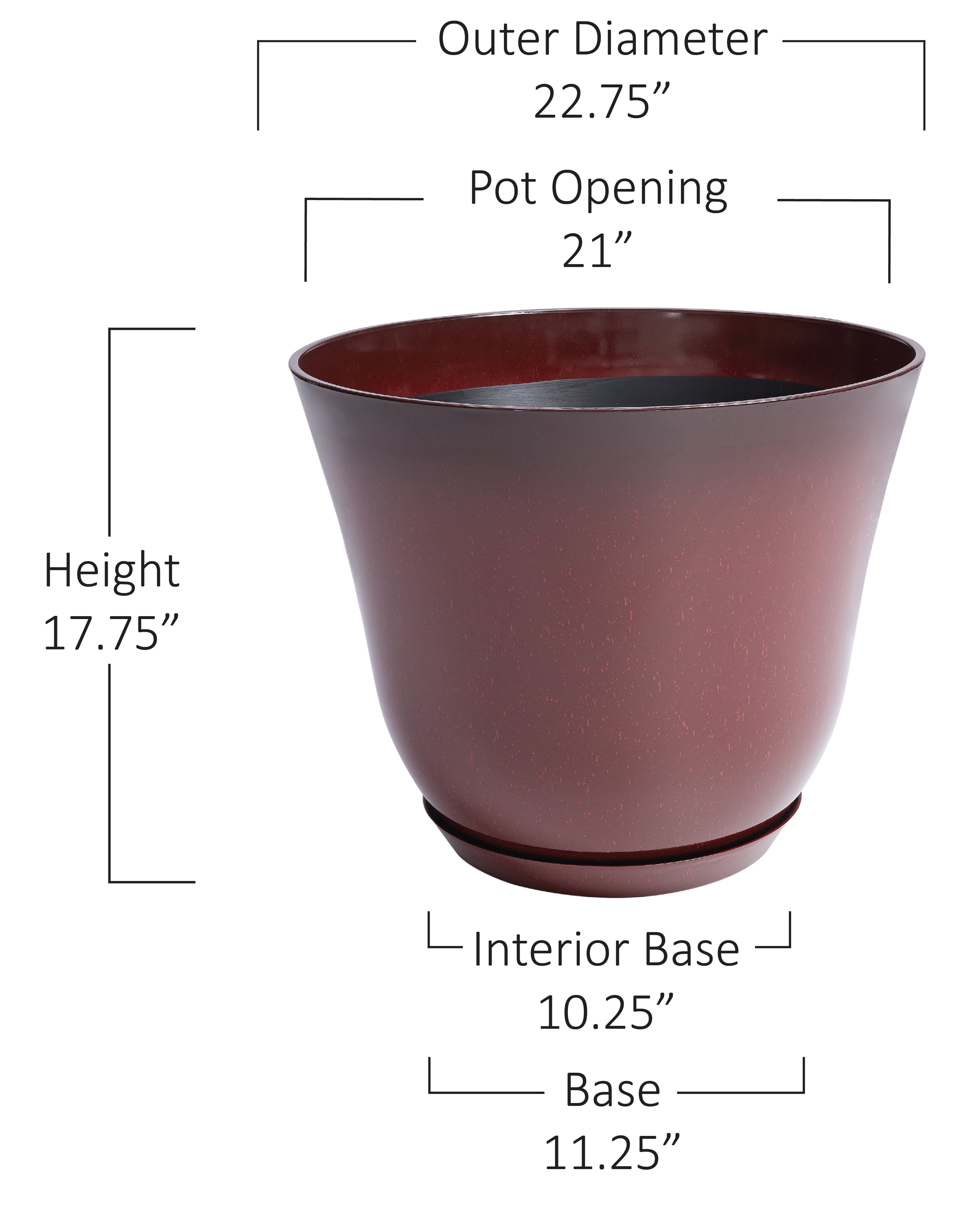 Better Homes & Gardens Arnette 22 in Red Plastic Planter