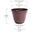 thumbnail image 6 of Better Homes & Gardens 22in Arnette Red Plastic Planter, 6 of 6