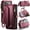 Hotpink, variant on For iPhone 17 Pro Crossbody Wallet Case, with 10 Card Slots, Zipper RFID Blocking Pocket and Magnetic Flip Folio 3-in-1 PU Leather Wristlet Shoulder Strap Case,Black