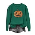 thumbnail image 5 of Fnooota Womens Halloween Sweatshirts, Fashion Rhinestone Graphic Long Sleeve Pullover Halloween Tops Army Green Size 2XL, 5 of 5