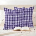 thumbnail image 3 of Purple Plaid Outdoor Waterproof Pillow Covers, Modern Art Checkered Farmhouse Decorative Square Throw Pillowcase Sofa Cushion Sham for Patio/Couch/Chair, 20"x20" 2 Pack, 3 of 8