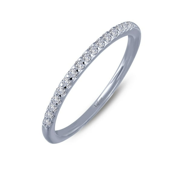Lafonn Classic Sterling Silver Platinum Plated Lassire Simulated Diamond Ring (0.21 CTTW)