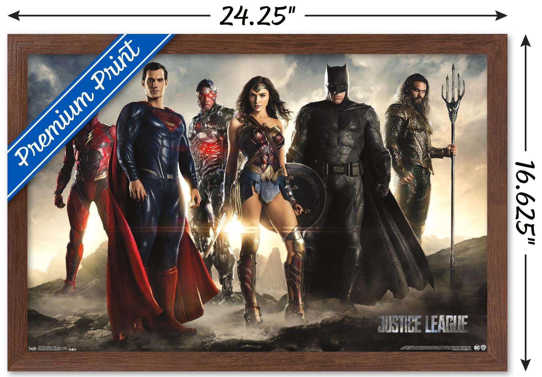 DC Comics Movie - Justice League - Group Wall Poster, 14.725" x 22.375", Framed