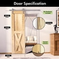 thumbnail image 4 of Homacer 5-in-1 24in x 80in Pine Wood Frame Barn Door without Installation Hardware Kit, 4 of 7
