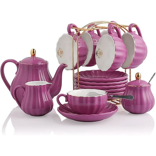 SWEEJAR Porcelain Tea Sets British Royal Series,Cups& Saucer with
