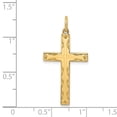 thumbnail image 2 of 14K Yellow Gold Charm Pendant Themed 32 mm 17 Laser Designed Cross, 2 of 2
