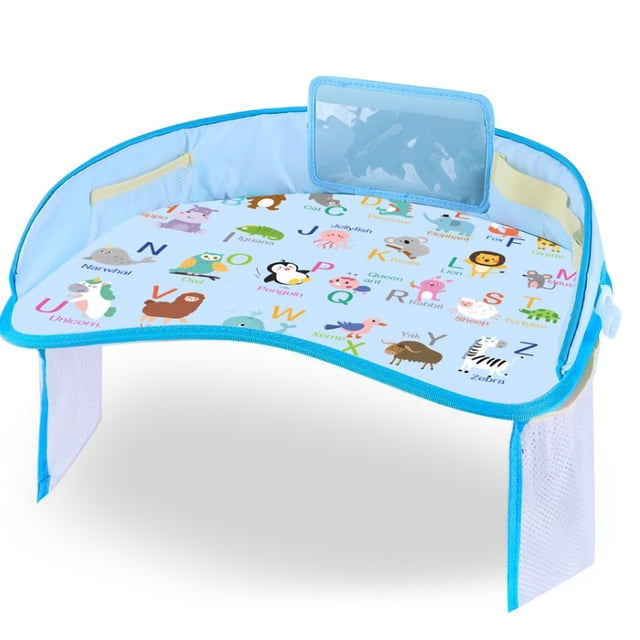 Bandeja de coche para bebé, mesa de viaje para coche, soporte de comida portátil para bebés a prueba de agua, cochecito ajustable, valla para comer con correa tipo 3 Jumpingount BA000346-03