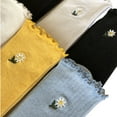 thumbnail image 6 of H & B Women's Crew Ruffle Socks, Solid Color Daisy Cotton, 6 Pack, 6 of 8