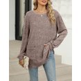 thumbnail image 5 of Womens Plus Size Tops Tunic Crewneck Long Sleeve Shirts Solid Blouse Casual Loose Fall Tops Alsol Lamesa, 5 of 6