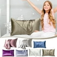 thumbnail image 4 of Summer Savings 2025! PRETXORVE Pillowcases Set of 2, Summer Simulated Silk Pillowcase Silk Pillowcase Ice Silk Pillowcase Silk Pillowcase Silk Pillowcase, 4 of 4