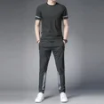 thumbnail image 3 of Conjuntos de pantalones de chándal para gimnasio, ropa deportiva, trajes deportivos, ropa lisa para hombre, jogger negro, camiseta barata para exteriores, camiseta esencial para hombre XL, 3 of 5