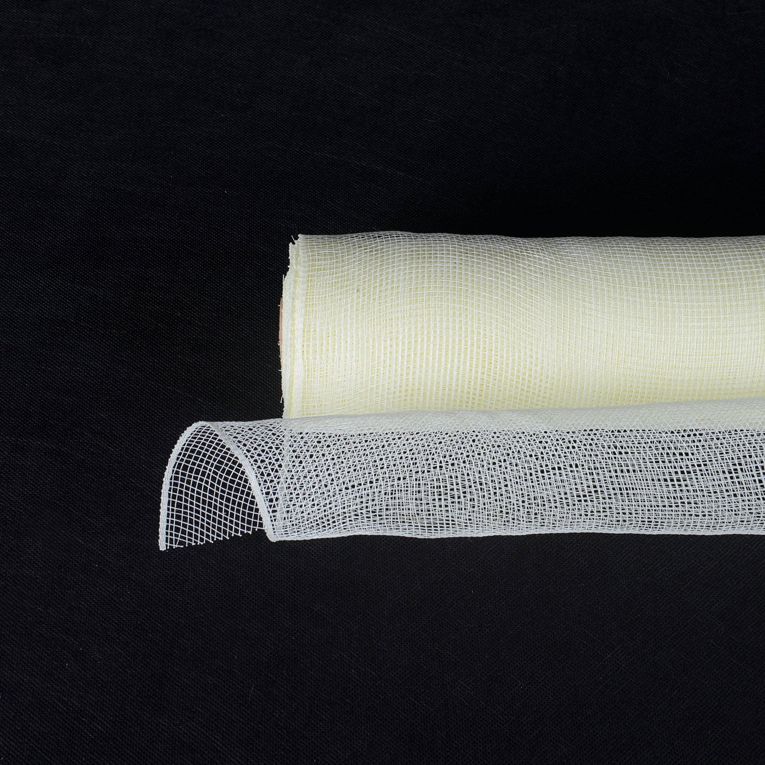 Ivory  - Floral Mesh Wrap Solid Color -  ( 10 Inch x 10 Yards )