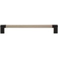 thumbnail image 2 of Stone Harbor Hardware Urban Cabinet Pull, 192 Millimeters, Satin Nickel with Matte Black Ends, 2 of 3