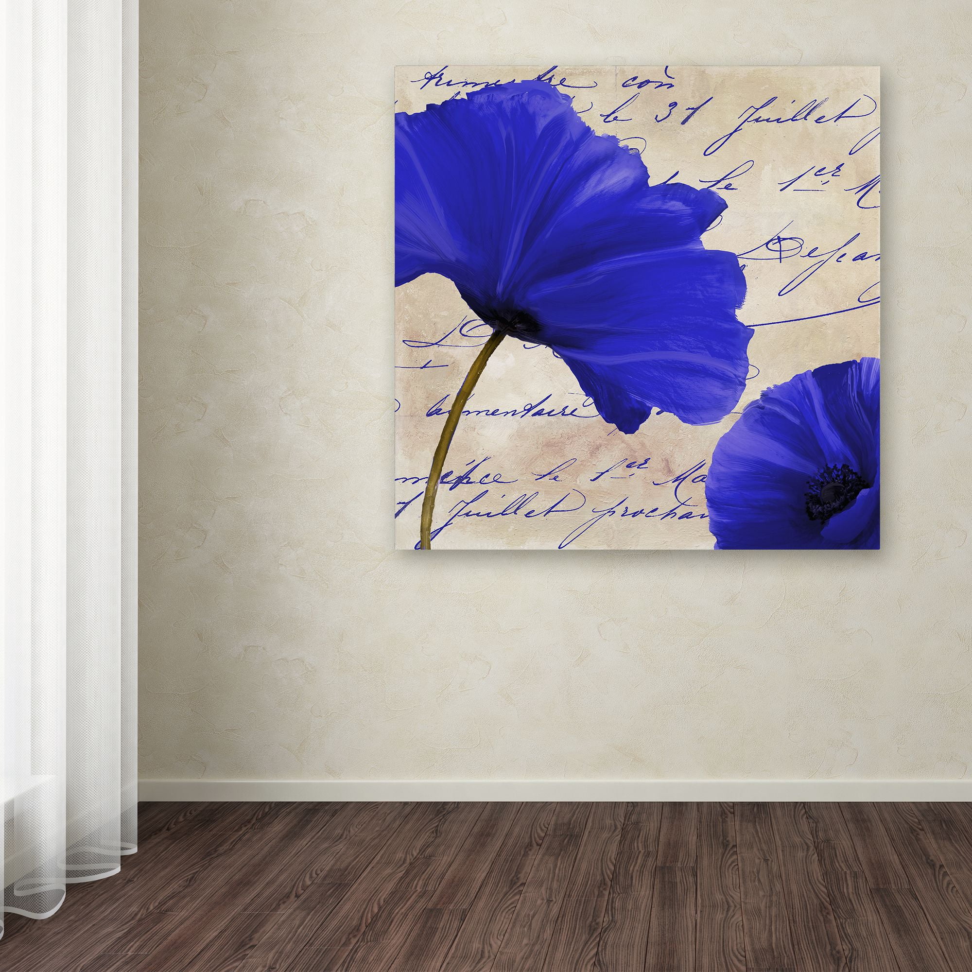 Trademark Fine Art "Coquelicots Bleues II" Canvas Art by Color Bakery