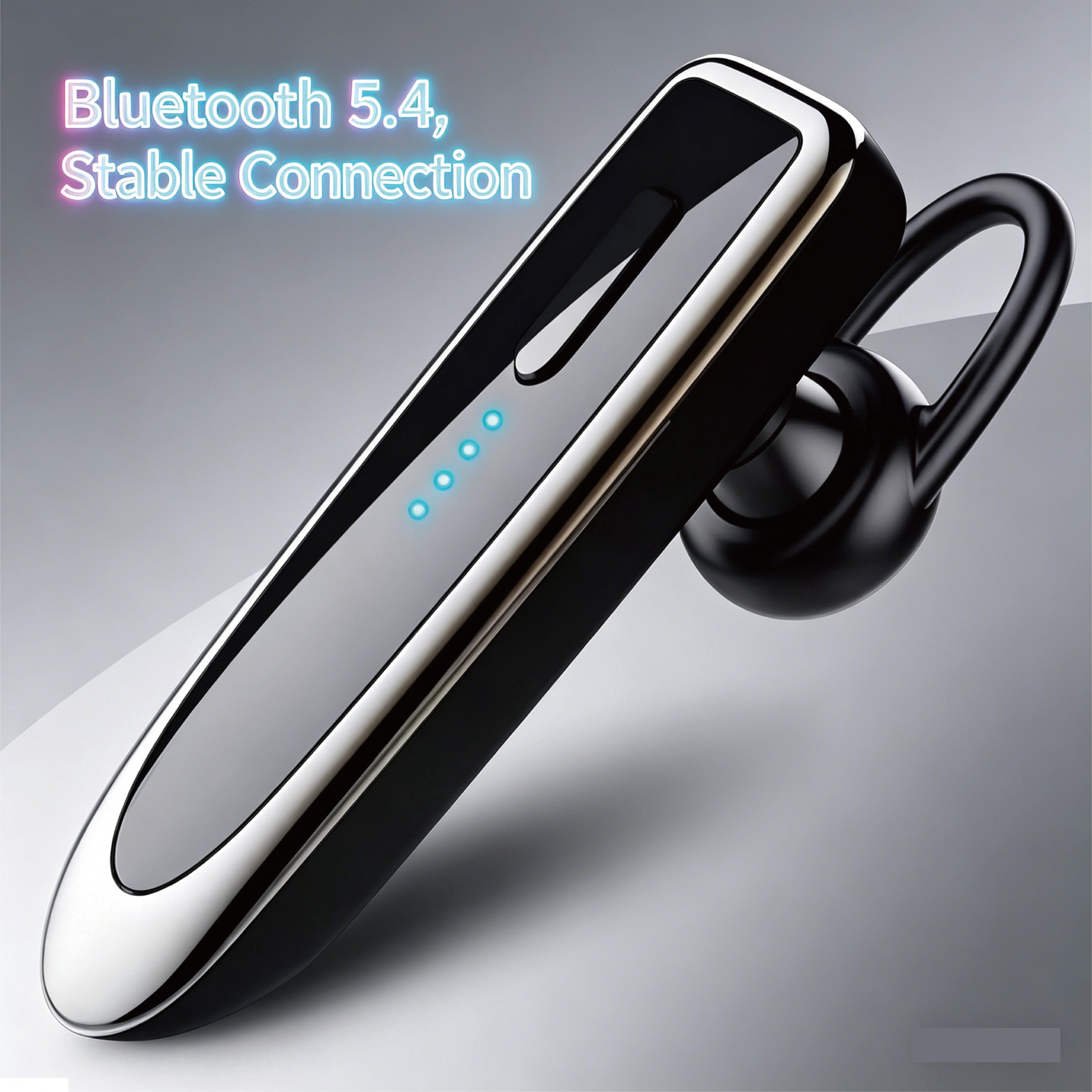 LsdWkt Wireless headsets for smartphones,Bluetooth Earpiece V5.0 Wireless Handsfree Headset with Microphone 24 Hrs Driving Headset 60 Days Standby Time for Phone Laptop Trucker Driver (Black)
