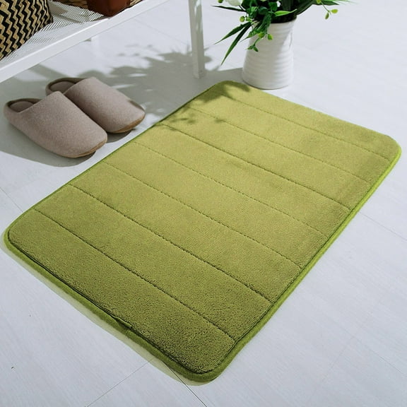 Machine Washable Rugs Vanity & Toilet Base Non-Slip Casual Floor Carpet Extra Soft Fashionable Home Decor Accessories - Green(24" x 17")