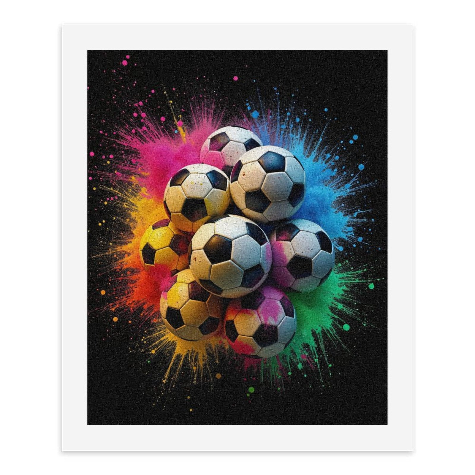 Paint By Numbers Kit for Adults Beginner - DIY Soccer Balls Colorful Explosion Canvas Painting Kits for Adults, Frameless Paint By Number for Adults for Home Wall Decor 16x20 Inch
