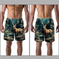 thumbnail image 3 of luoweisi Men's Beach Shorts Quick Dry Swim Trunks with Mesh Lining Jungle Elk M, 3 of 5