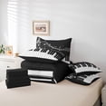 thumbnail image 6 of Homewish Musical Notes 7 Pieces Bedding Comforter Set for Female Men Teens,Black White Full Bedding Set Lightweight,Music Piano Melody Fitted Sheet Flat Sheet,Super Cozy Room Decor,Reversible, 6 of 8