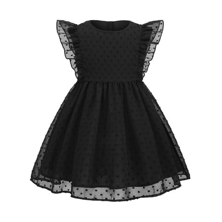

18M-6T Baby Girls Tulle Dress Toddler Kids Ruffle Lace Sleeveless Casual Party Dresses