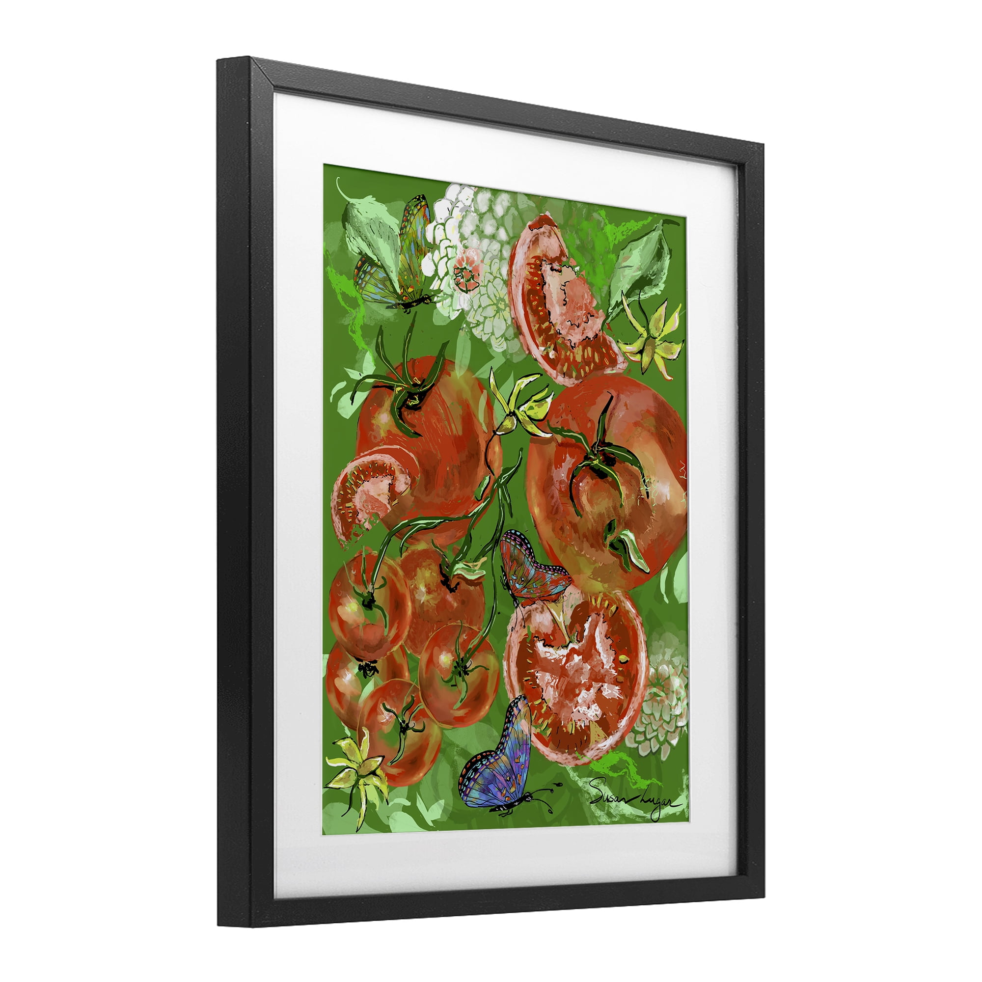 Stupell Industries Tomatoes Swirl Collage Black Framed Print Under Glass, design by Susan Lugar