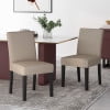 thumbnail image 2 of GDF Studio Pocatello Contemporary Fabric Upholstered Dining Chairs, Set of 2, Taupe and Espresso, 2 of 10